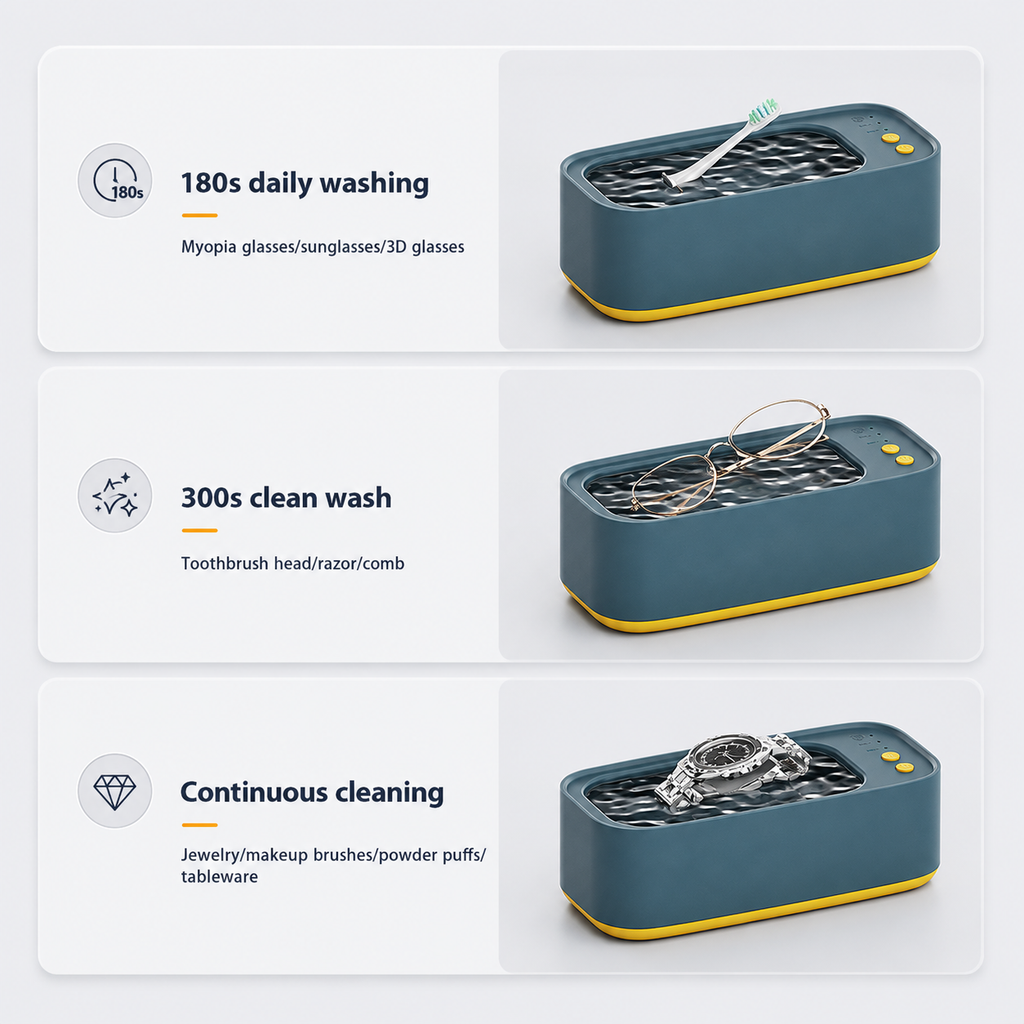Professional Ultrasonic Cleaner for Glasses, Jewelry & Accessories